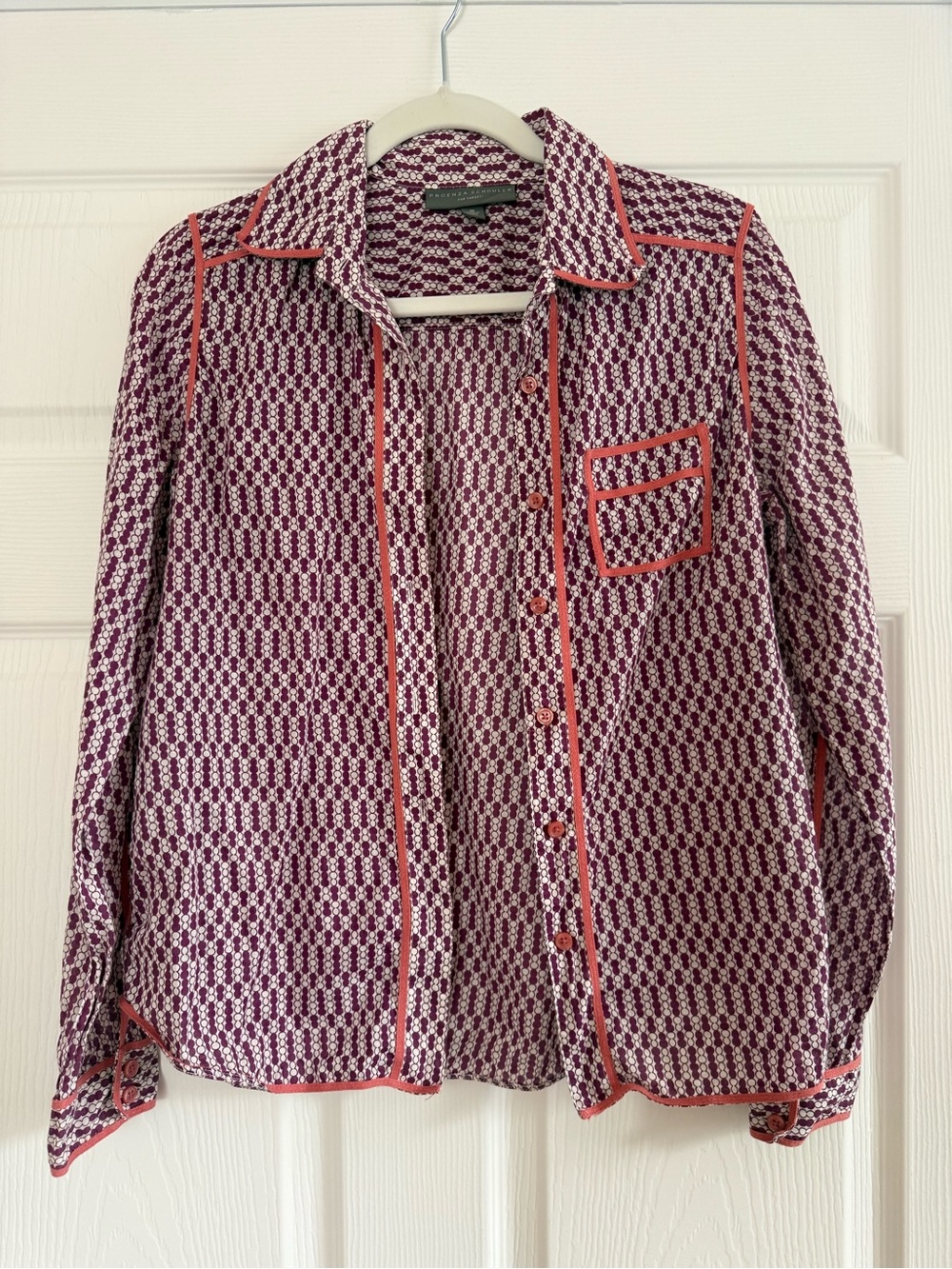 Proenza Schouler for Target Purple Patterned Shirt Size M Cotton